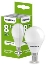 Лампа светодиодная GENERICA G45 8Вт Е14 4000К