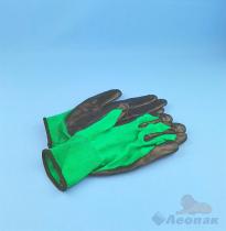 Перчатки СМ зеленые с 1-м черным обливом