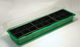 Парник на подоконник (3 вставки х 6ячеек) зеленый