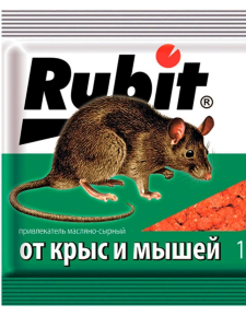 Отрава "Рубит ЗООКУМАРИН+" - гранулы от мышей 100 гр Сырный/50