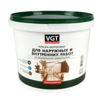 Краска моющаяся для наружных и внутренних работ VGT ВД-АК-1180, белоснежная, 7 кг 15319